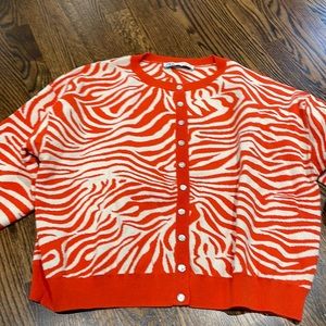 Zara orange zebra cardigan